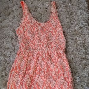 Charlotte Russe Lace Neon Orange Dress
